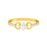 22k Yellow Cubic Zirconia Solitaire Heart  Rings in size 7.5 and total gold weight of 2.18g